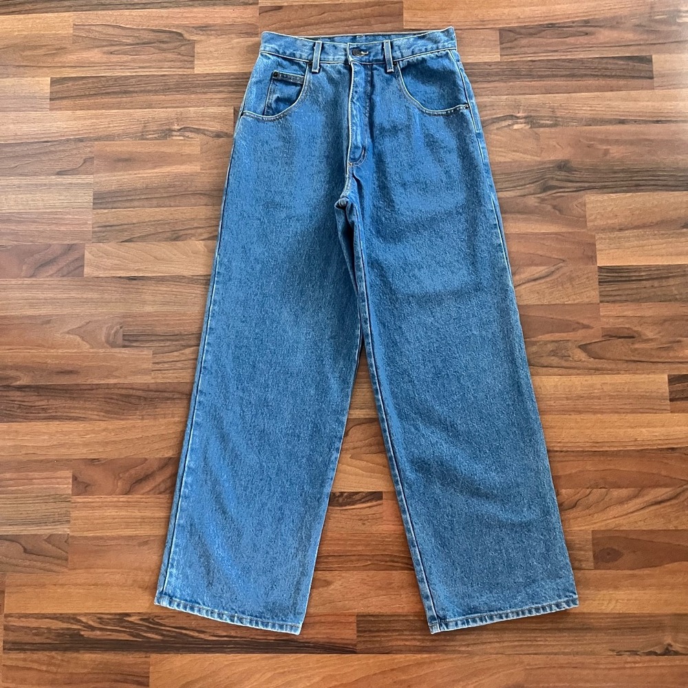 Vintage SOLO SEMORE Baggy Wide Leg Medium Wash Denim Jeans 30 x 30 Skater Grunge